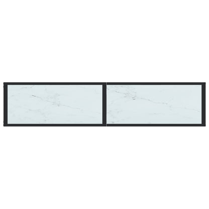 vidaXL Console Table White Marble 160x35x75.5cm Tempered Glass