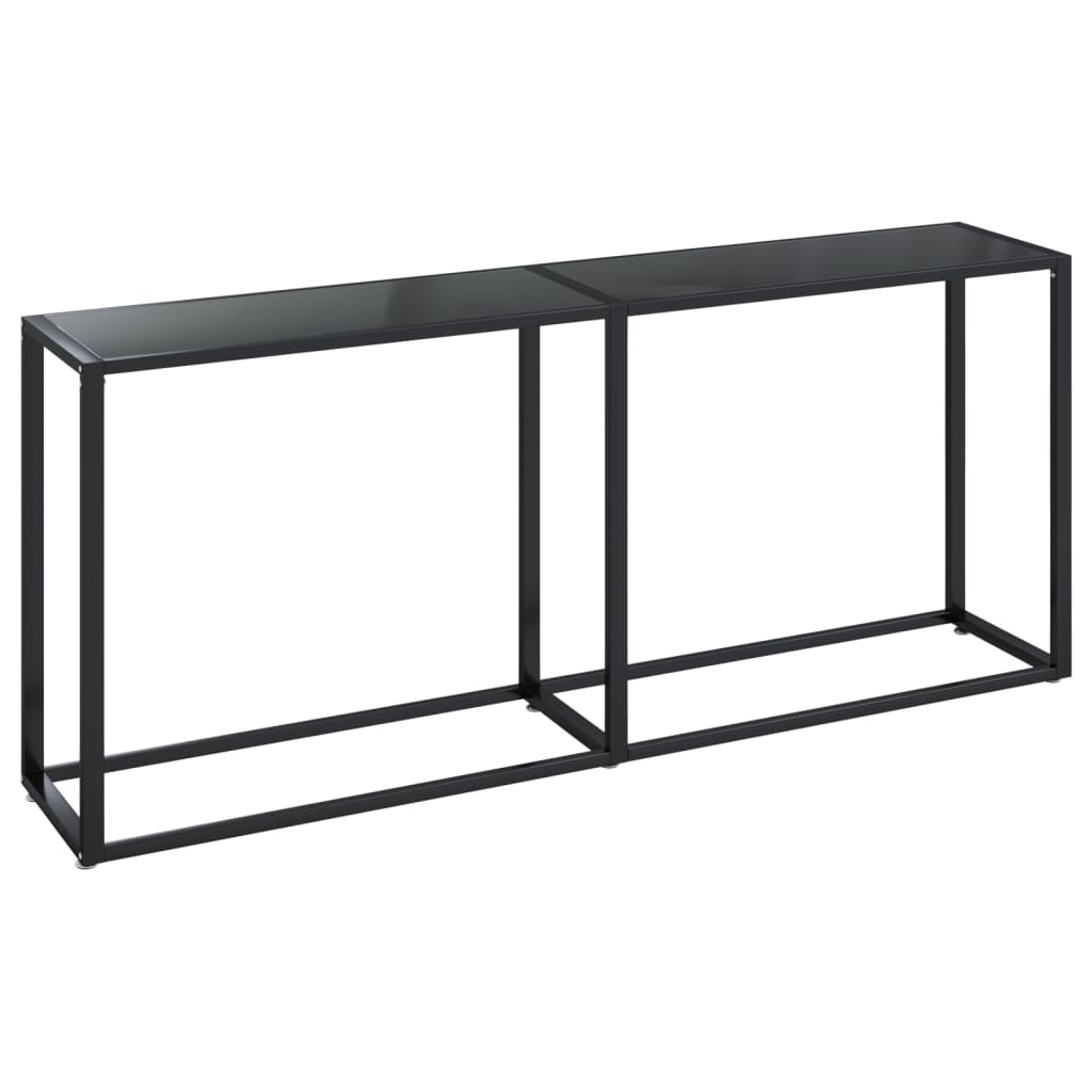 vidaXL Console Table | Black | Tempered glass, powder-coated steel | Large