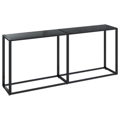 vidaXL Console Table | Black | Tempered glass, powder-coated steel | Large