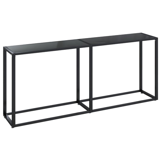 vidaXL Console Table | Black | Tempered glass, powder-coated steel | Large