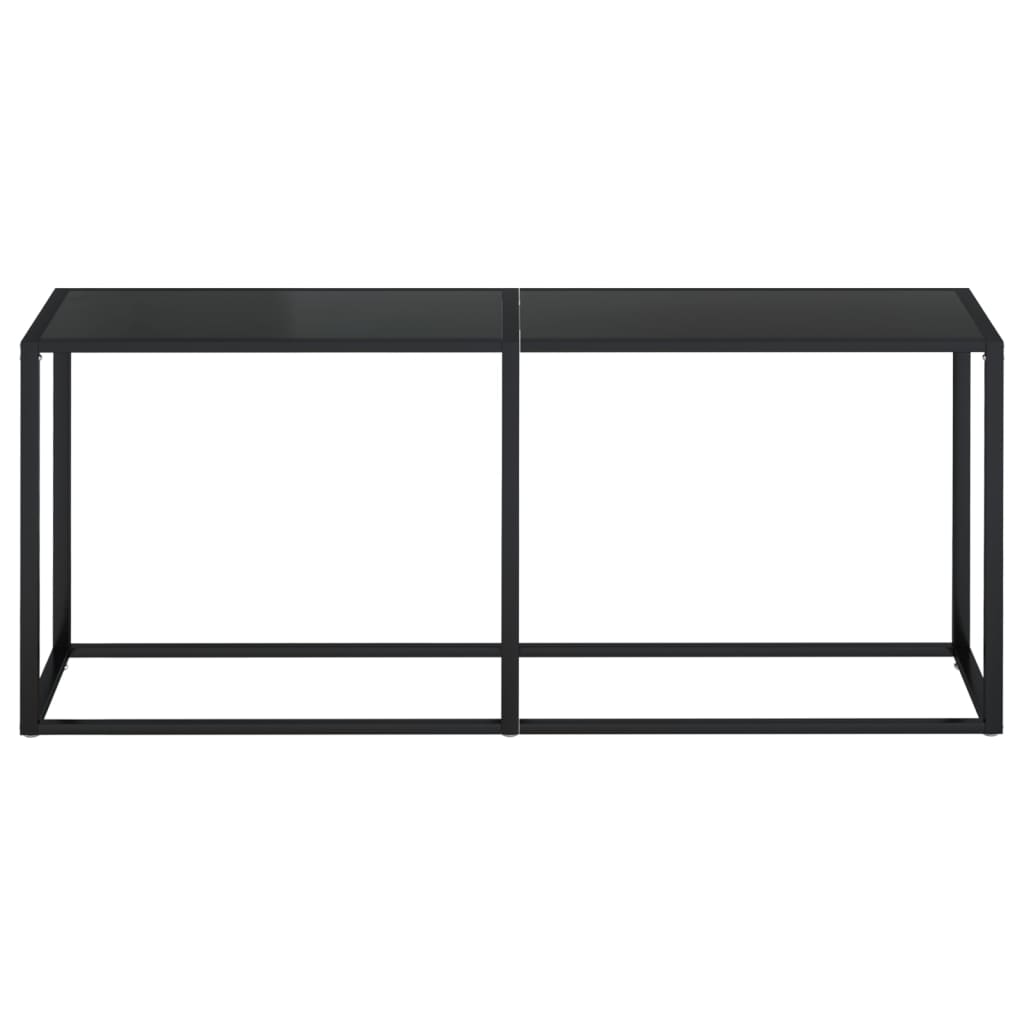 vidaXL Console Table | Black | Tempered glass, powder-coated steel | Large