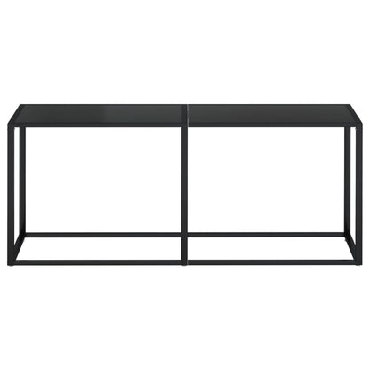 vidaXL Console Table | Black | Tempered glass, powder-coated steel | Large