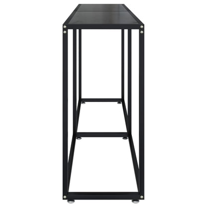 vidaXL Console Table | Black | Tempered glass, powder-coated steel | Large