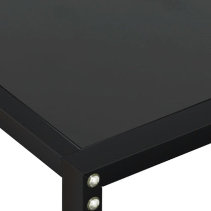 vidaXL Console Table | Black | Tempered glass, powder-coated steel | Large