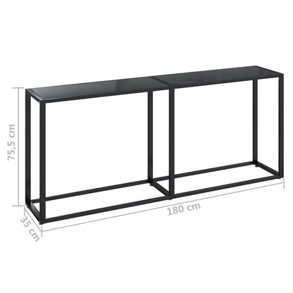vidaXL Console Table | Black | Tempered glass, powder-coated steel | Large