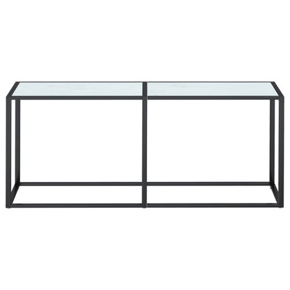 vidaXL Console Table White Marble 180x35x75.5cm Tempered Glass