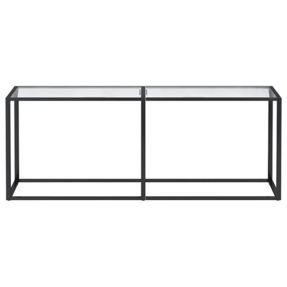 vidaXL Console Table Transparent 200x35x75,5cm Tempered Glass