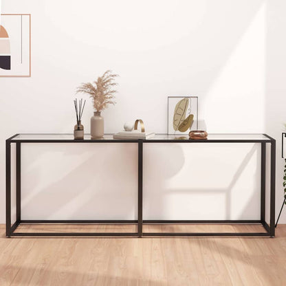 vidaXL Console Table Transparent 200x35x75,5cm Tempered Glass