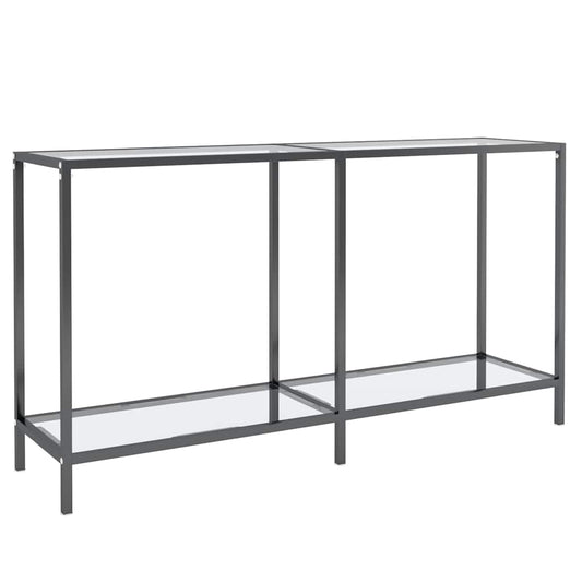 331694 vidaXL Console Table Transparent 140x35x75,5 cm Tempered Glass