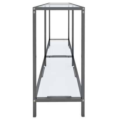 331694 vidaXL Console Table Transparent 140x35x75,5 cm Tempered Glass