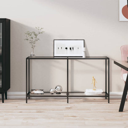 331694 vidaXL Console Table Transparent 140x35x75,5 cm Tempered Glass
