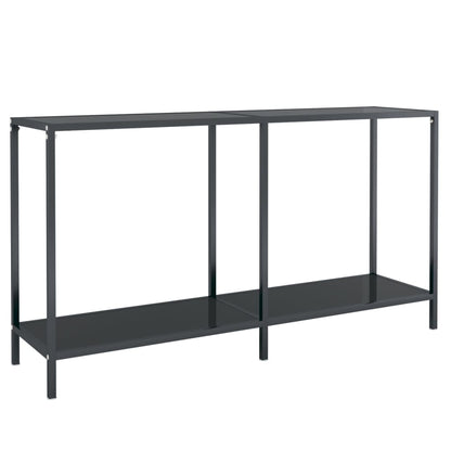 vidaXL Console Table | Black | Tempered Glass, Powder-Coated Steel | Standard