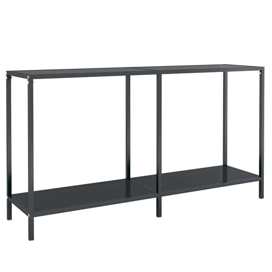 331695 vidaXL Console Table Black 140x35x75,5 cm Tempered Glass