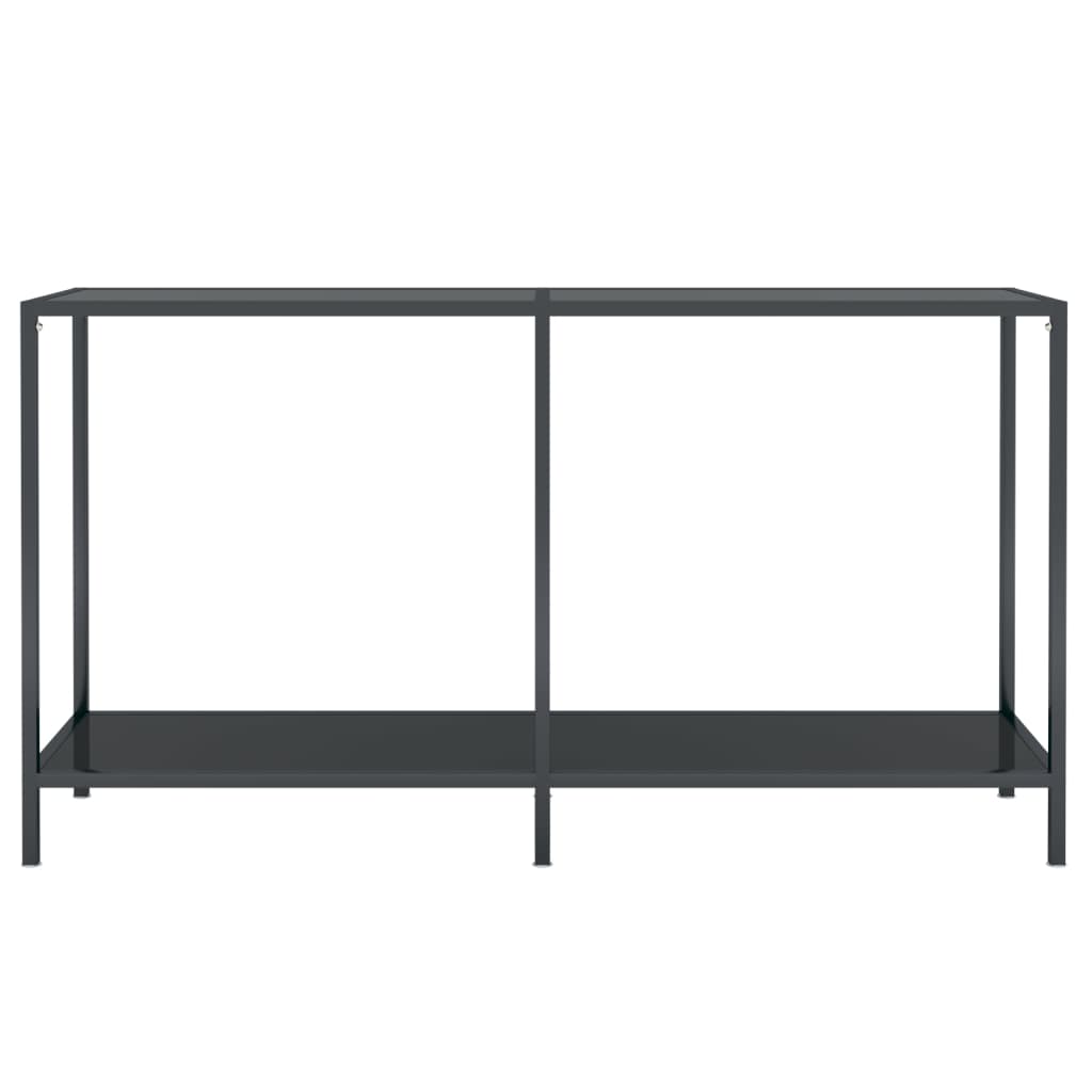 vidaXL Console Table | Black | Tempered Glass, Powder-Coated Steel | Standard