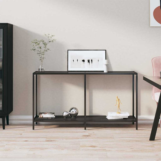 331695 vidaXL Console Table Black 140x35x75,5 cm Tempered Glass