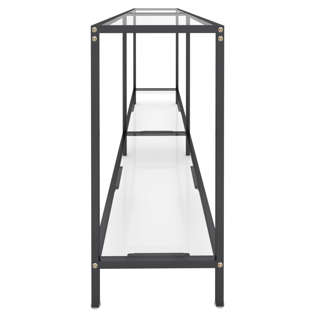 vidaXL Console Table Transparent 180x35x75.5 cm Tempered Glass