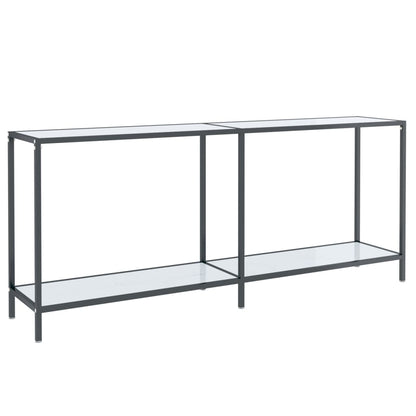 vidaXL Console Table White 180x35x75.5 cm Tempered Glass