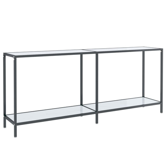 vidaXL Console Table White 180x35x75.5 cm Tempered Glass