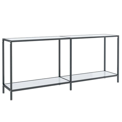 331704 vidaXL Console Table White 180x35x75,5 cm Tempered Glass