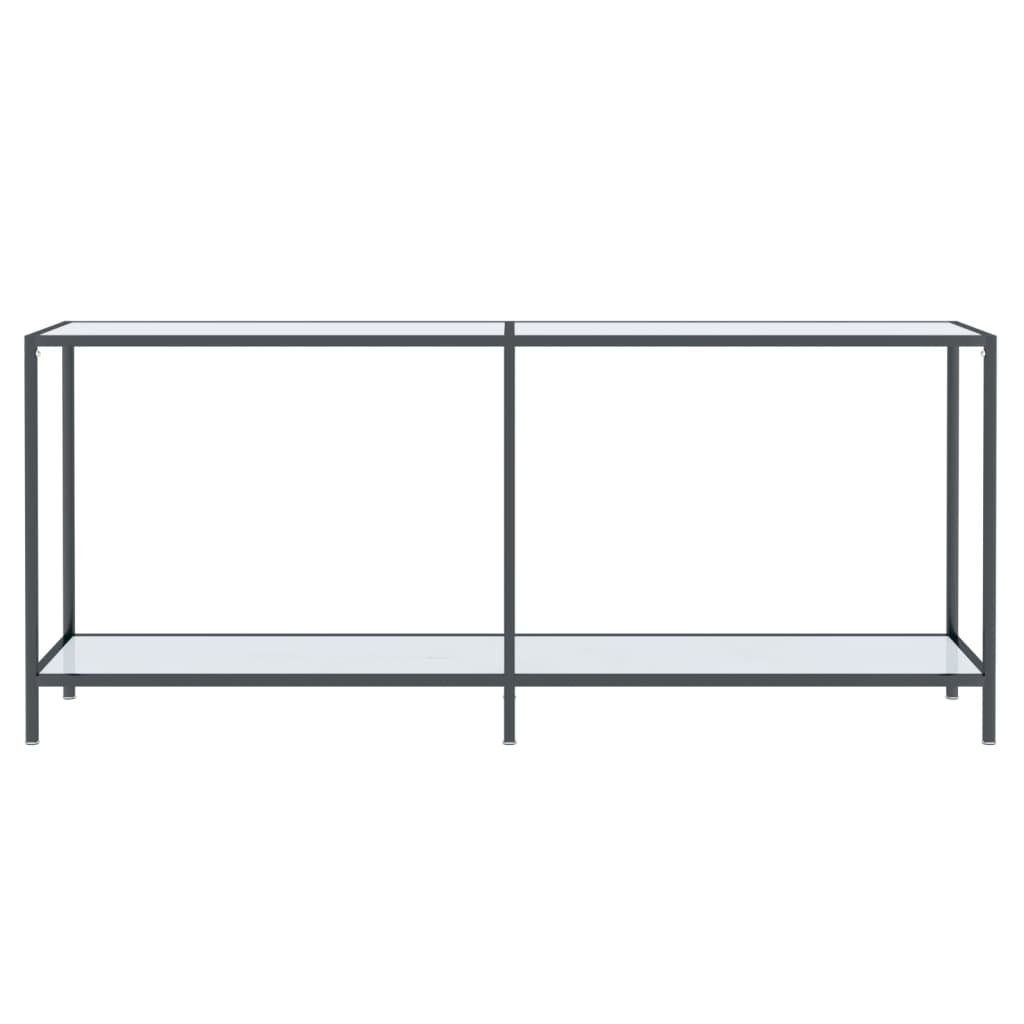 vidaXL Console Table White 180x35x75.5 cm Tempered Glass