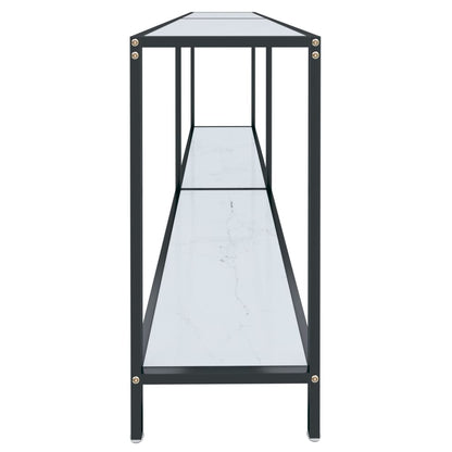 vidaXL Console Table White 180x35x75.5 cm Tempered Glass