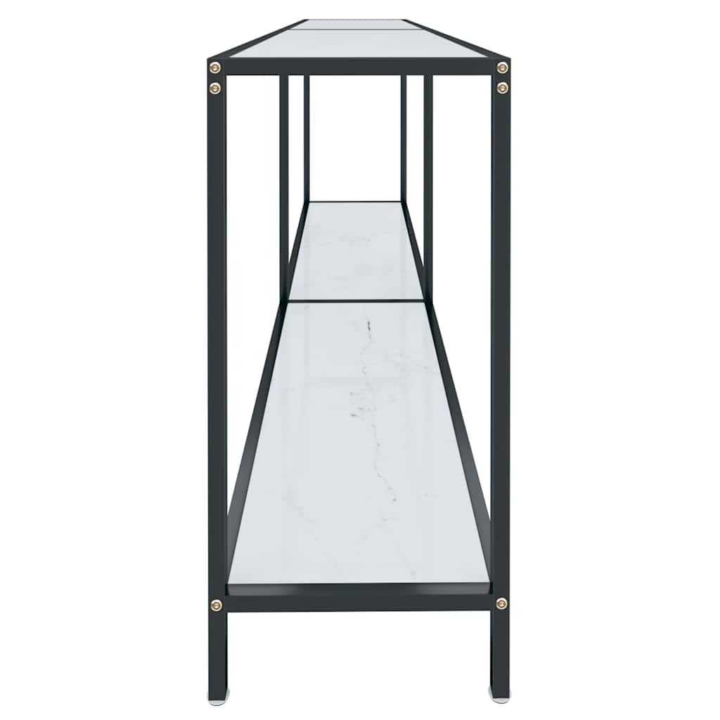 331704 vidaXL Console Table White 180x35x75,5 cm Tempered Glass