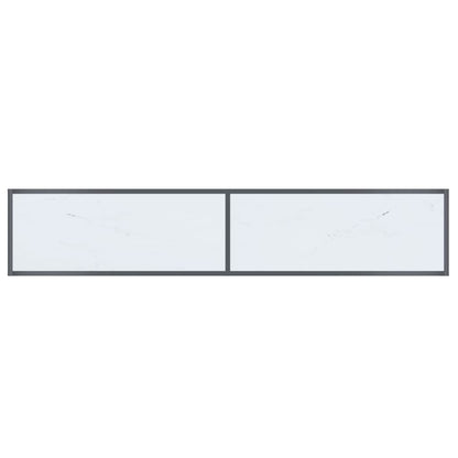 vidaXL Console Table White 180x35x75.5 cm Tempered Glass