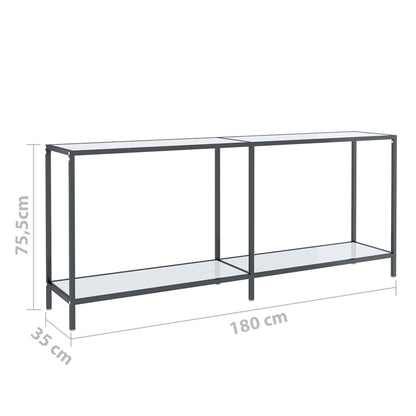 331704 vidaXL Console Table White 180x35x75,5 cm Tempered Glass