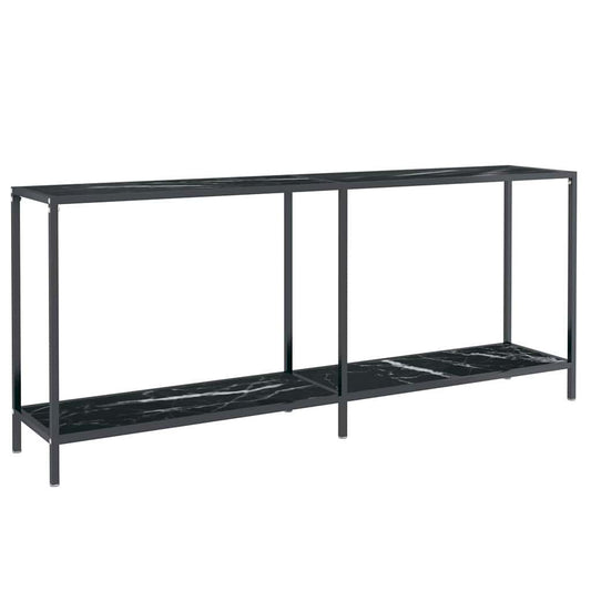 331705 vidaXL Console Table Black 180x35x75,5 cm Tempered Glass