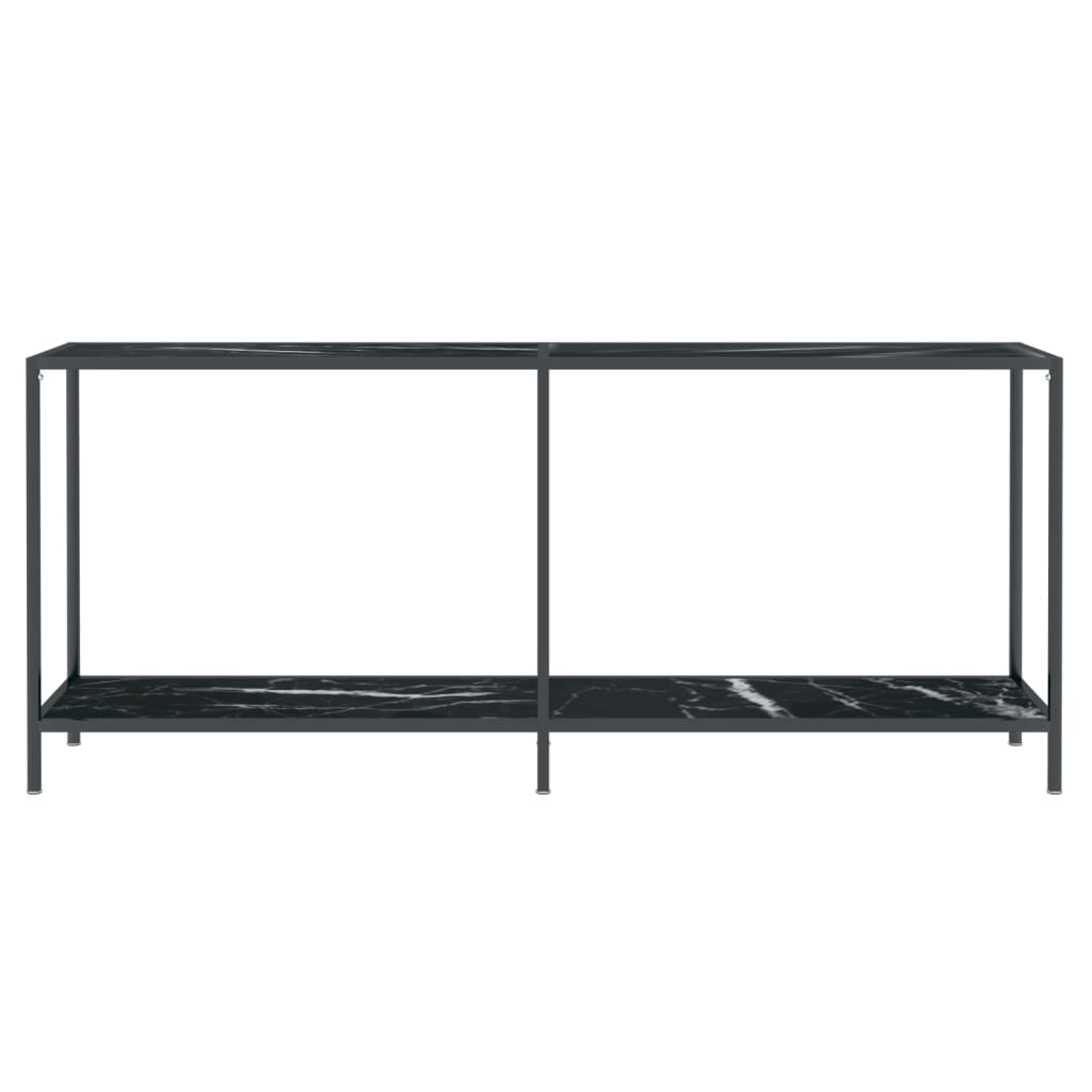 vidaXL Console Table Black 180x35x75.5 cm Tempered Glass