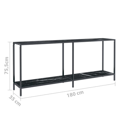 331705 vidaXL Console Table Black 180x35x75,5 cm Tempered Glass