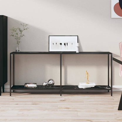 331705 vidaXL Console Table Black 180x35x75,5 cm Tempered Glass