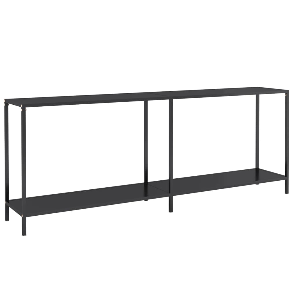 vidaXL Console Table | Black | Tempered glass | 200 cm Length | Simple
