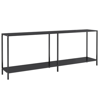 vidaXL Console Table | Black | Tempered glass | 200 cm Length | Simple