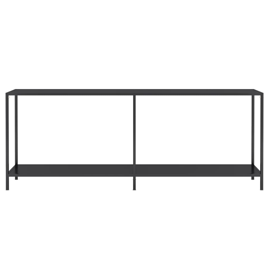 vidaXL Console Table | Black | Tempered glass | 200 cm Length | Simple