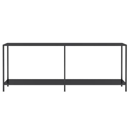 vidaXL Console Table | Black | Tempered glass | 200 cm Length | Simple