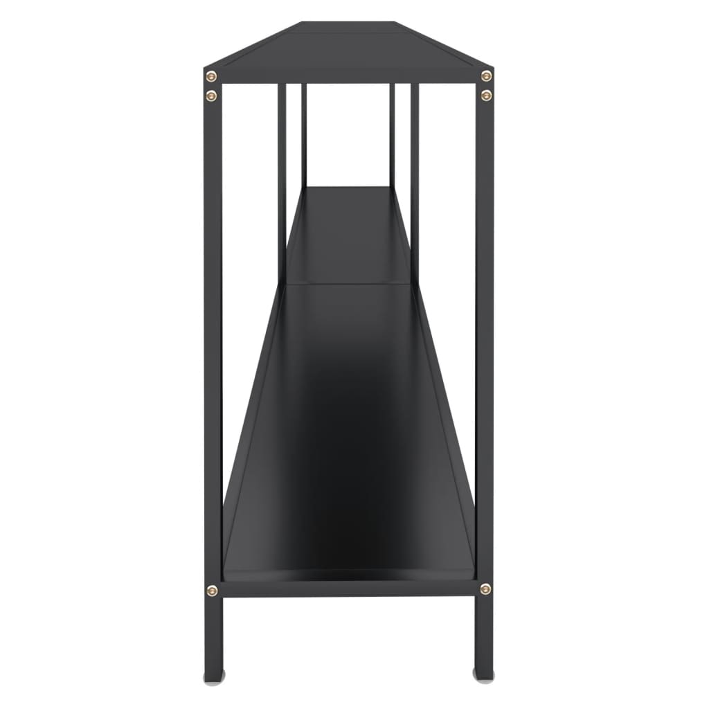 vidaXL Console Table | Black | Tempered glass | 200 cm Length | Simple