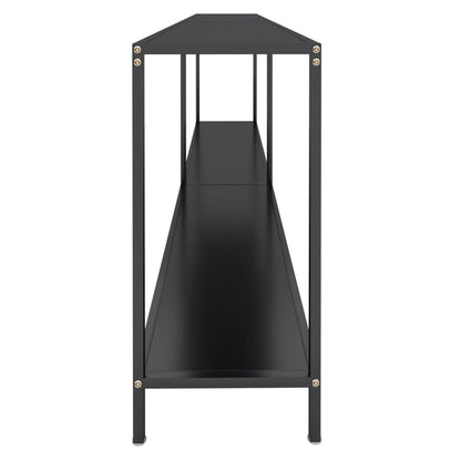 vidaXL Console Table | Black | Tempered glass | 200 cm Length | Simple