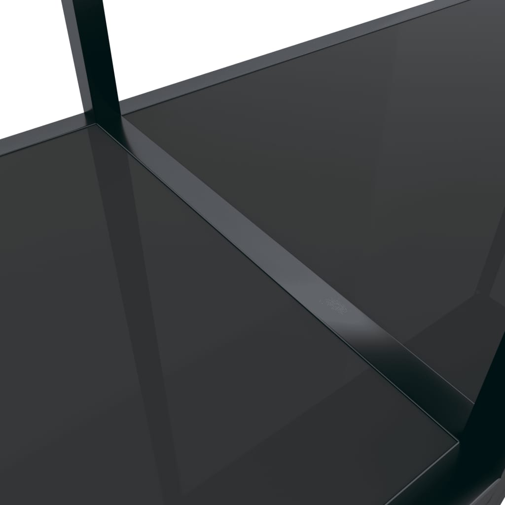 vidaXL Console Table | Black | Tempered glass | 200 cm Length | Simple