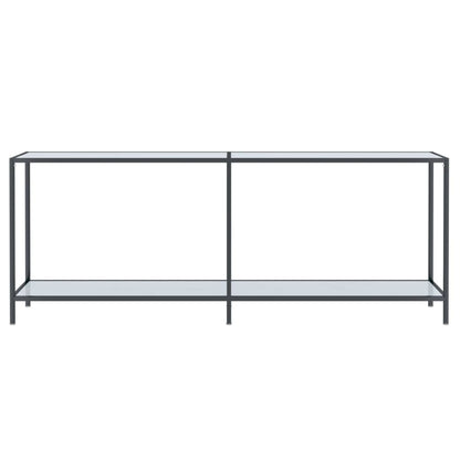 vidaXL Console Table White 200x35x75.5 cm Tempered Glass