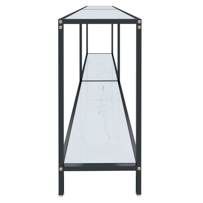 vidaXL Console Table White 200x35x75.5 cm Tempered Glass