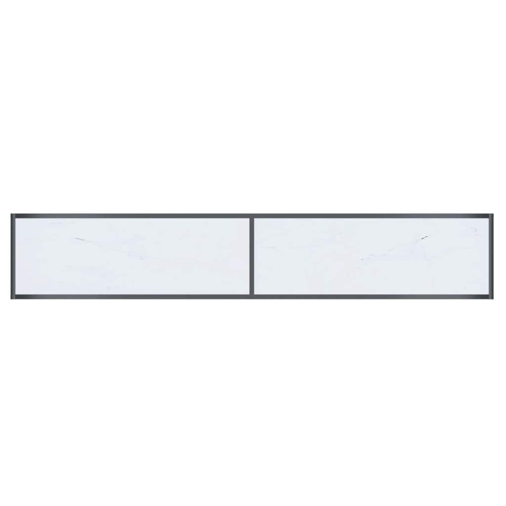 vidaXL Console Table White 200x35x75.5 cm Tempered Glass