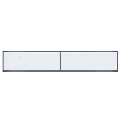 vidaXL Console Table White 200x35x75.5 cm Tempered Glass