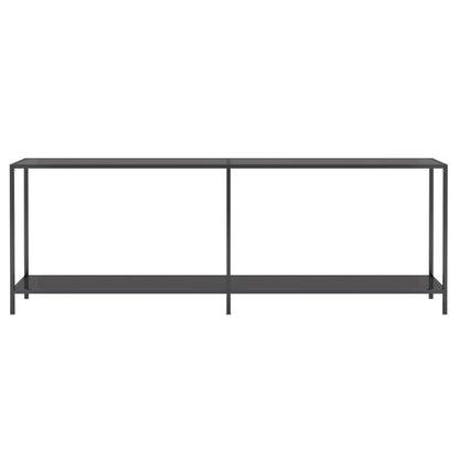 vidaXL Console Table | Black | Tempered Glass, Powder-Coated Steel | Large