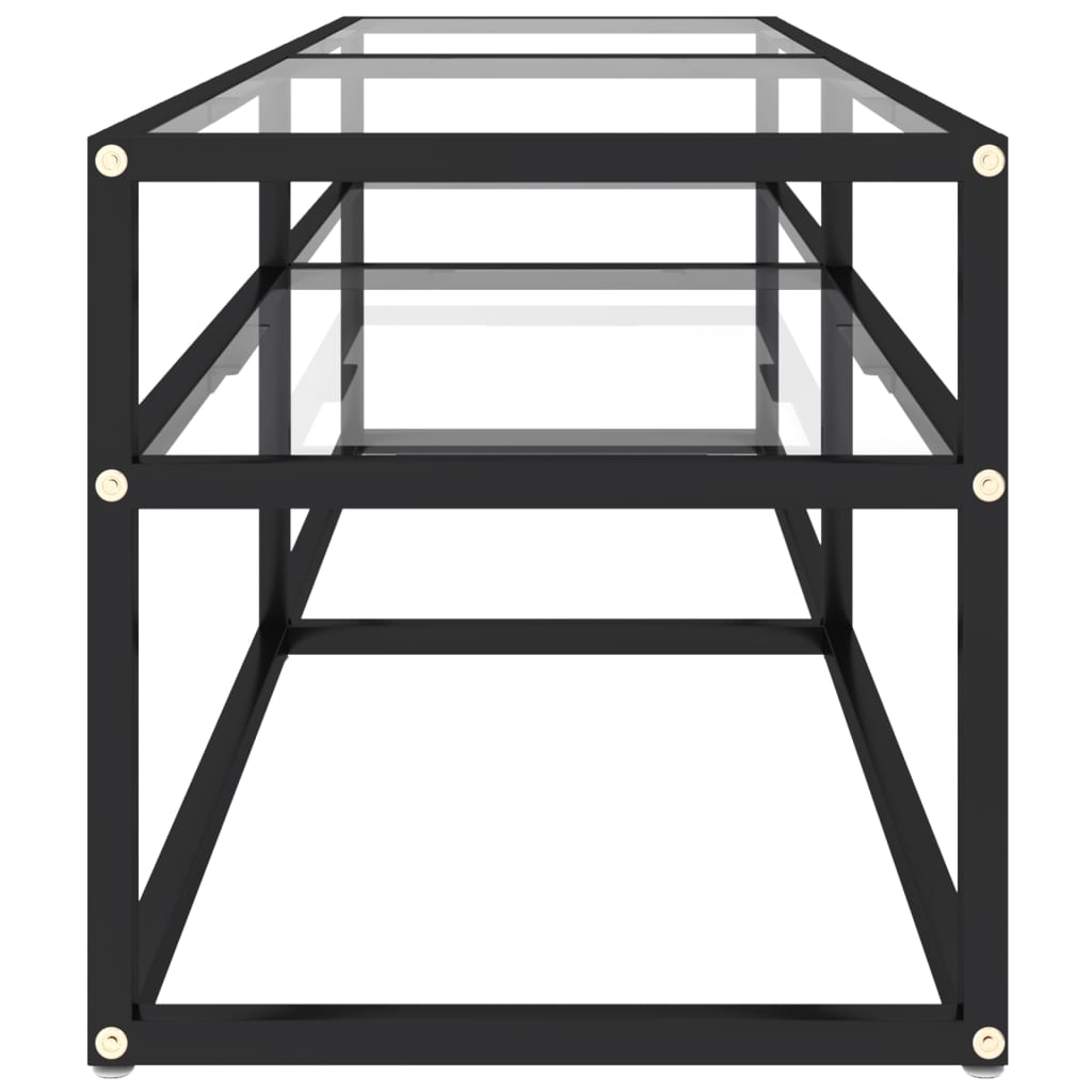vidaXL TV Cabinet Transparent 140x40x40.5 cm Tempered Glass