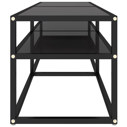 vidaXL TV Cabinet Black 140x40x40.5 cm Tempered Glass