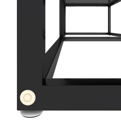 vidaXL TV Cabinet Black 140x40x40.5 cm Tempered Glass