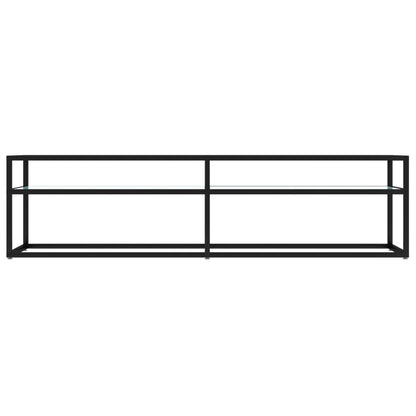 vidaXL TV Cabinet | White | Tempered Glass | Large | TV Cabinet | Rectangular