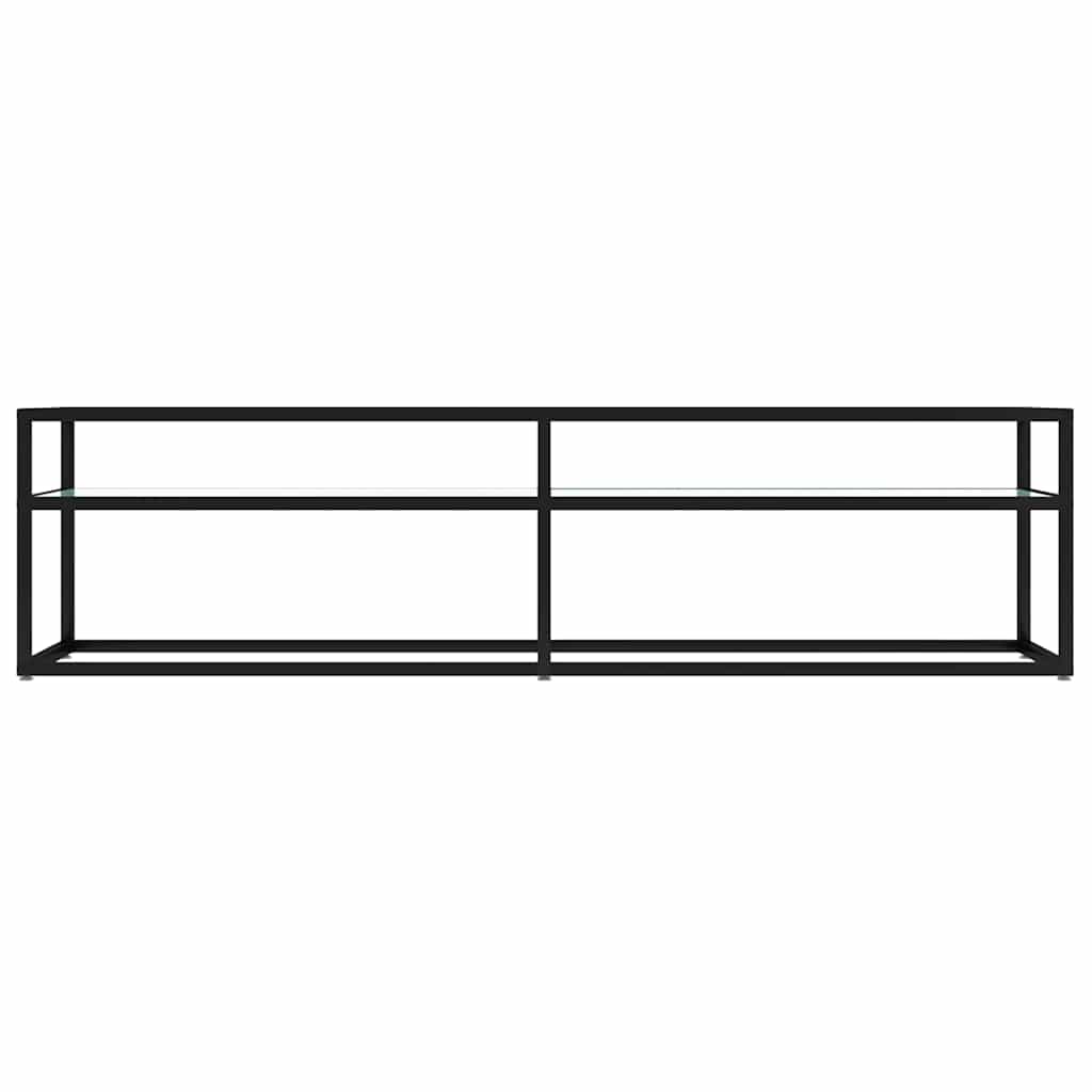 vidaXL TV Cabinet White Marble 160x40x40,5 cm Tempered Glass