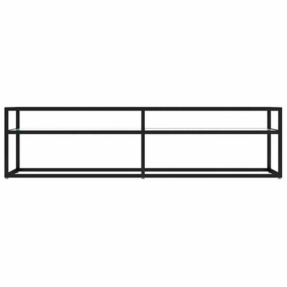 vidaXL TV Cabinet White Marble 160x40x40,5 cm Tempered Glass